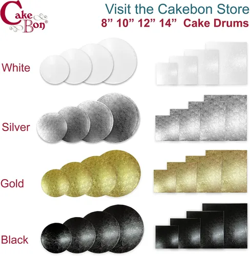 Miniatura 9 de Cakebon Tablas redondas para tartas – Tambores resistentes de 1/2 pulgada de grosor – Base profesional de 8 pulgadas para bordes totalmente