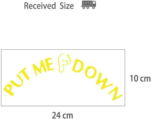 Miniatura 2 de Colores, 4 paquetes de calcomanías divertidas para asiento de inodoro con texto en inglés «Put Me Down» (amarillo)
