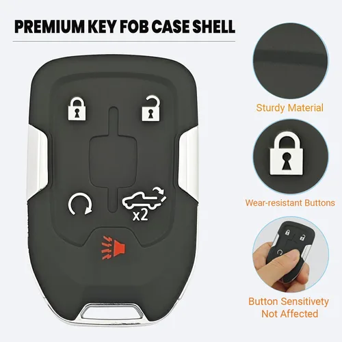 Miniatura 2 de Funda inteligente para llavero para Chevrolet Silverado 1500 2020 2019 1500 HD 3500 HD GMC Sierra 1500 2500 HD 3500 HD 3500 HD 5 botones HYQ1EA