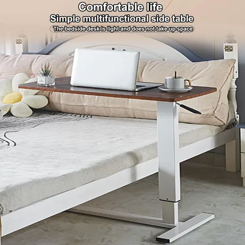 Miniatura 8 de Sude Table - Mesa auxiliar pequeña, mesa auxiliar movible, fácil de montar, resistente a los arañazos, altura ajustable, mesa de noche con ruedas