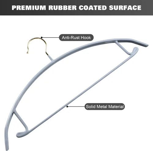Miniatura 8 de MOPALL Perchas para ropa, paquete de 20 perchas antideslizantes para suéter sin protuberancias en los hombros, 16.5 pulgadas de ancho, duraderas