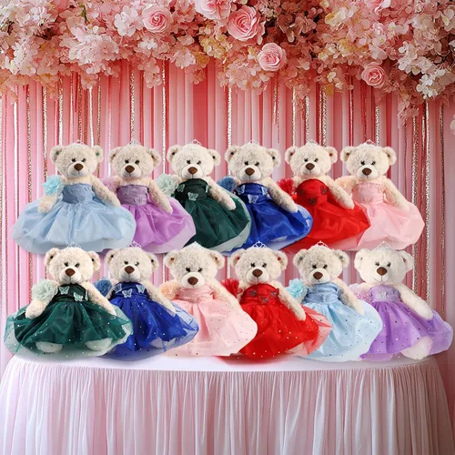 Miniatura 6 de Muñeca Quinceañera de Oso de Peluche Cisina con Vestido, Decoraciones de Quinceañera para Regalos para Niñas, Oso de Peluche para 15 Años