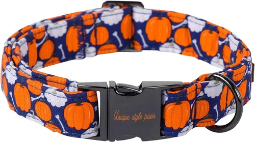 Miniatura 21 de Unique style paws - Collar para perro con hebilla de metal, naranja, duradero, lindo collar para perros pequeños, medianos y grandes
