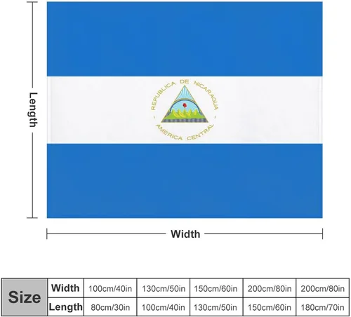 Miniatura 2 de Manta con la bandera de Nicaragua, manta suave y ligera, colcha duradera para decoración del hogar, manta de sofá de 30 x 40 pulgadas