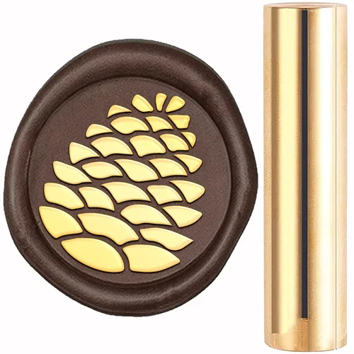 CRASPIRE Sello de cera de piña, sello de cera de sellado vintage, 0.472 in, sello de madera retro, cabeza de latón extraíble para invitaciones de