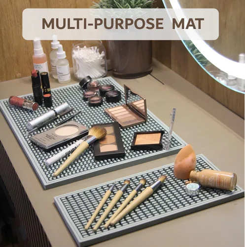 Miniatura 9 de Paquete de 2 tapetes de goma para barra, antideslizantes, para barman, barra de café y encimera de cocina, protector grueso y duradero para Gris