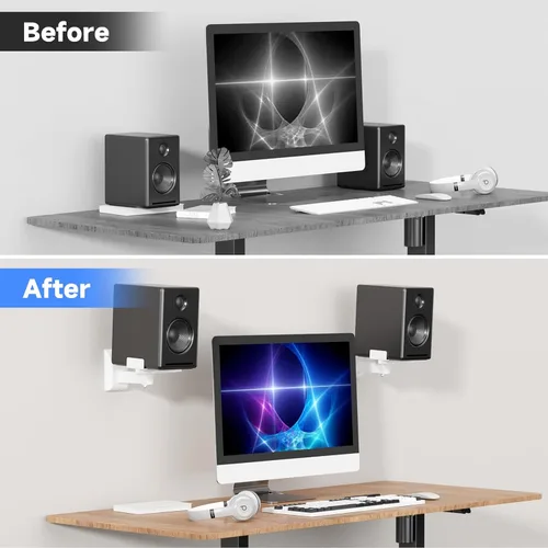 Miniatura 7 de suptek Soporte de montaje en pared con abrazadera de doble lado para altavoces de estantería, para altavoces de sonido envolvente grandes, soporta