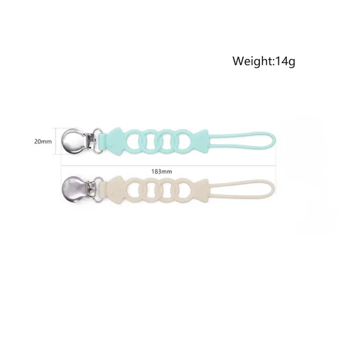 Miniatura 2 de Pinza para chupete de silicona para bebés, niños y niñas, para recién nacidos, cumpleaños, baby shower, juego de 2 con clip de metal (peces)