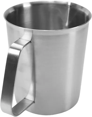 Miniatura 2 de Bettomshin 1 taza medidora métrica de 16.9 fl oz, taza medidora de acero inoxidable, taza de espuma de leche con marca y asa, tazas de mezcla