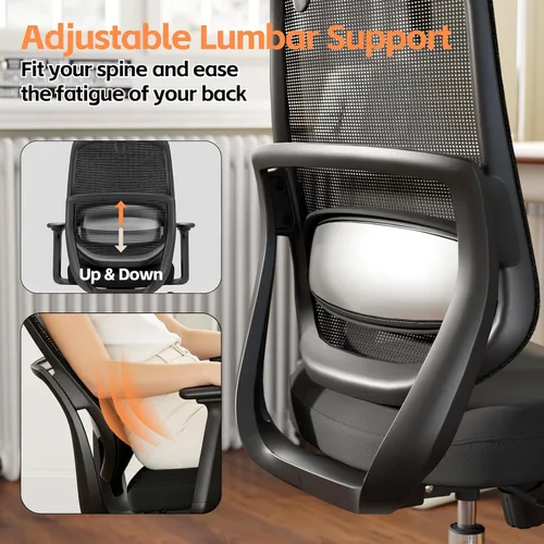 Miniatura 5 de Silla de oficina ergonómica, sillas de escritorio de oficina en casa, silla de escritorio con respaldo alto 3D, cómoda silla de computadora y silla