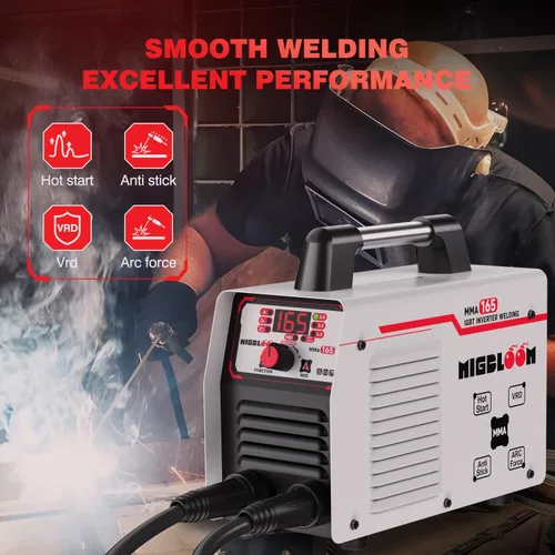 Miniatura 3 de Soldador de palo 165A 110V/220V Máquina de soldadura de arco portátil IGBT inversor pequeño mini soldador con arranque en caliente, fuerza de ARC
