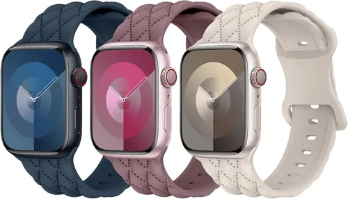 Miniatura 13 de Correa de silicona para Apple Watch para mujer de 1.575 in 1.496 in 1.614 in 1.732 in 1.811 in 1.772 in 1.654 in, correa deportiva de repuesto