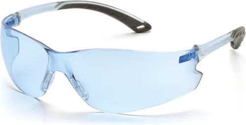 Pyramex Itek - Gafas de seguridad con lentes ámbar, patillas ámbar Marco y lentes azul infinity