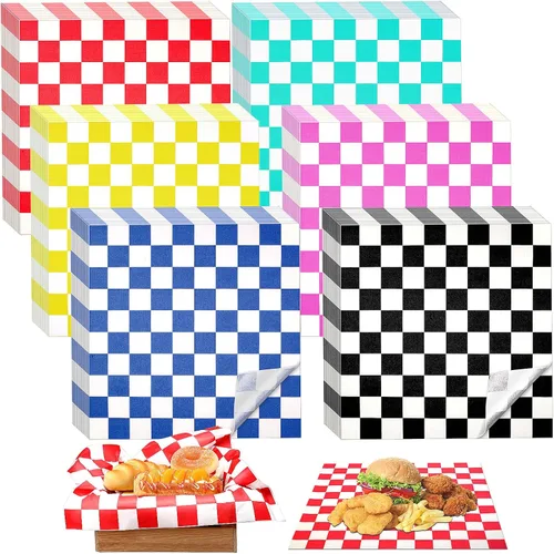Miniatura 7 de Colarr 1000 hojas de papel encerado a granel de 15 x 15 pulgadas, papel grande para envolver sándwiches a cuadros, para hamburguesas, pan, Negro