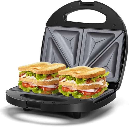 Miniatura 9 de Aigostar 2en1 Sandwichera Panini Prensa Parrilla con Placas Antiadherentes, Prensa Parrilla Eléctrica de Calefacción Doble Cara, Tostador