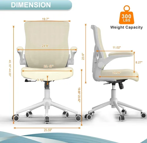 Miniatura 2 de CYKOV Silla de oficina, silla de escritorio con respaldo alto, altura ajustable y diseño ergonómico, silla de computadora para oficina en casa