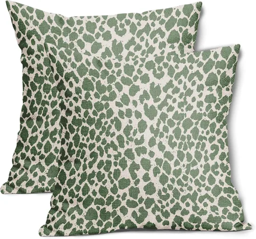 Miniatura 15 de Juego de 2 fundas de almohada de 16 x 16 pulgadas con estampado de leopardo, diseño de leopardo, con cremallera, decoración del hogar para sofá
