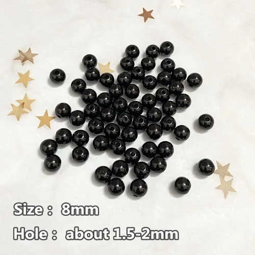 Miniatura 3 de 400 cuentas de perlas de satén de 0.315 pulgadas (0.315 in), redondas, sueltas, de plástico, para hacer joyas, aretes, pulseras, collares, llaveros