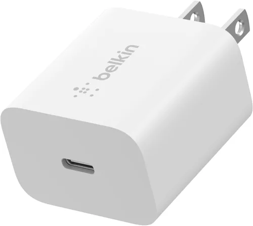 Belkin Bloque de carga USB C de 20 W, cargador de iPhone de carga rápida - iPhone 17, Air, Pro, Pro Max, Samsung Galaxy S25, Google Pixel 10, iPad,