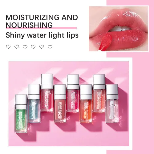 Miniatura 4 de GECOMO Aceite hidratante que brilla para labios, aceite hidratante para labios brillante, aceite nutritivo para labios transparente brillante, 017-#