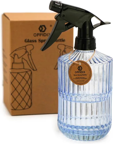 Miniatura 15 de OFFIDIX Regadera de vidrio, botellas de spray manuales, botella de spray de 13.5oz/0.4L con boquilla ajustable para jardinería interior y exterior