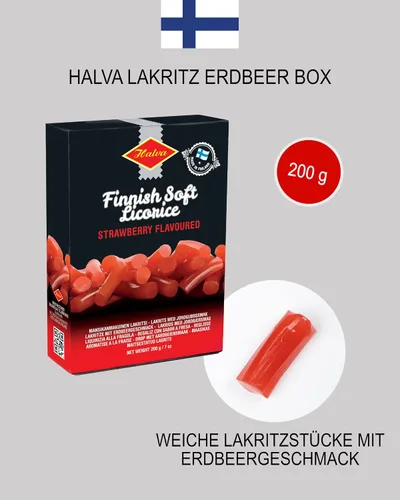 Miniatura 2 de Halva Regaliz rojo finlandés dulce fresa 7.05 oz piezas de regaliz