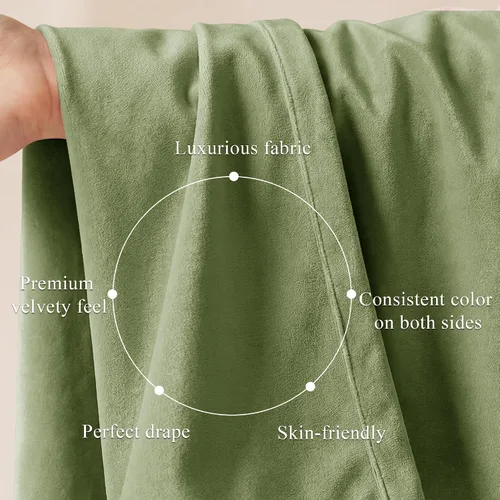 Miniatura 48 de StangH Cortinas de Terciopelo Verde Esmeralda de 96 Pulgadas - Cortinas Opacas de Terciopelo de Lujo Súper Suaves, Elegante Cobertura de Ventana
