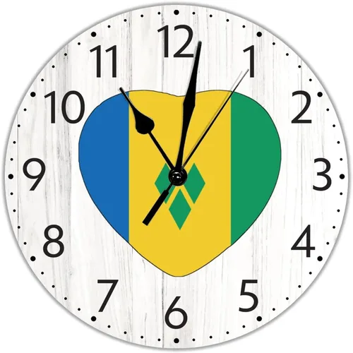 Miniatura 11 de UFunhome Reloj de pared con bandera de Singapur, con diseño de bandera nacional, sin tictac, funciona con pilas, 10 pulgadas, bandera nacional