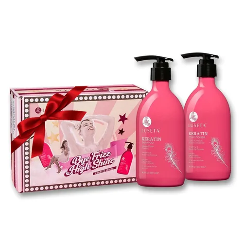 Luseta - Juego de champú y acondicionador de queratina tratamiento hidratante para cabello seco, suavizar y reparar el cabello dañado para mujeres,