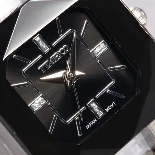 Miniatura 5 de TIME100 Reloj de pulsera para mujer, de cuarzo, con esfera verde, bisel con cristales en el movimiento, correa de pulsera con diamantes, resistente
