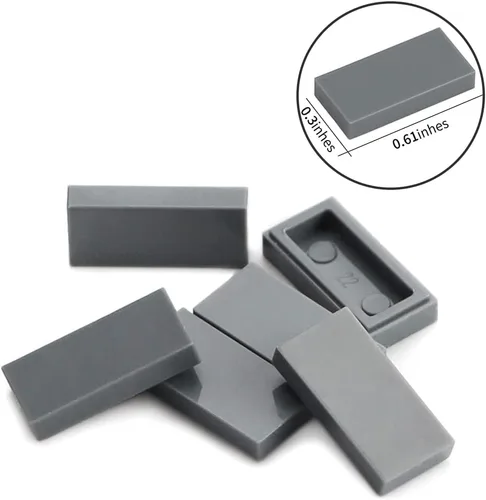 Miniatura 2 de Ladrillo plano de 700 piezas de 1×2 en gris azulado oscuro, bloques de construcción a granel para superficies lisas de paredes y pisos, accesorios