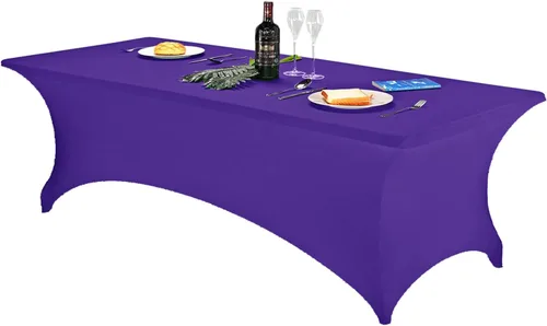 Miniatura 140 de FORLIFE - Funda de mesa de elastano, mantel ajustado de 4 pies para mesas rectangulares, funda elástica para patio, universal para bodas, banquetes
