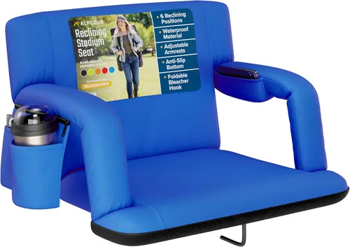Miniatura 15 de Alpcour Asiento plegable para estadio – Silla de apoyo para adultos amplios reclinables de lujo para adultos para blanqueadores – Mejor extra grueso