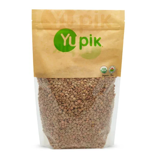 Yupik Lentejas Verdes Orgánicas, 2.2 lb (35.2 oz), Sin OGM, Veganas, Sin Gluten, Kosher, Crudas, Fuente de Fibra, Hierro y Proteínas, Fibra y