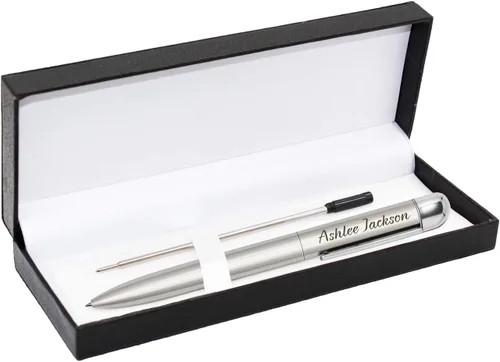 Miniatura 2 de Amlion Bolígrafos grabados personalizados, bolígrafos personalizados, regalos personalizados para hombres y mujeres, acción de giro, color negro