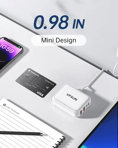 Miniatura 4 de Cargador USB C de 8 puertos, estación de carga rápida para múltiples dispositivos, concentrador de carga USB multipuerto para iPhone, Samsung