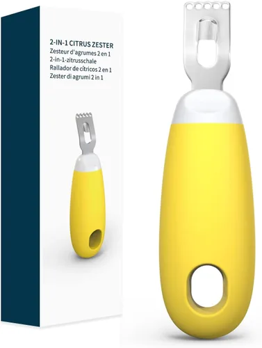 Miniatura 7 de KITCHENDAO Pelador Rallador de Cítricos y Limón para Ahorrar Esfuerzo, Herramienta Peladora de Cáscara de Limón Ultra Afilada con Giro para Bar Negro