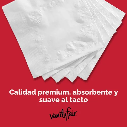 Miniatura 5 de Vanity Fair Servilletas de papel para uso diario, 200 unidades, servilletas desechables hechas suaves y lisas para las comidas diarias