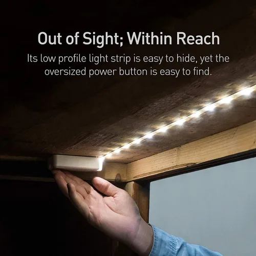 Miniatura 4 de POWER PRACTICAL Luminoodle - Tira de luz LED para debajo del gabinete, tira de luz LED para estantes, armarios de cocina y muebles, 1 paquete luz
