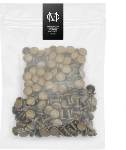 CRAFTMEMORE Remache de cuero de doble tapa remaches tubulares de metal para reparación de artesanía de cuero decoración TLDC (0.197 in tapa 500