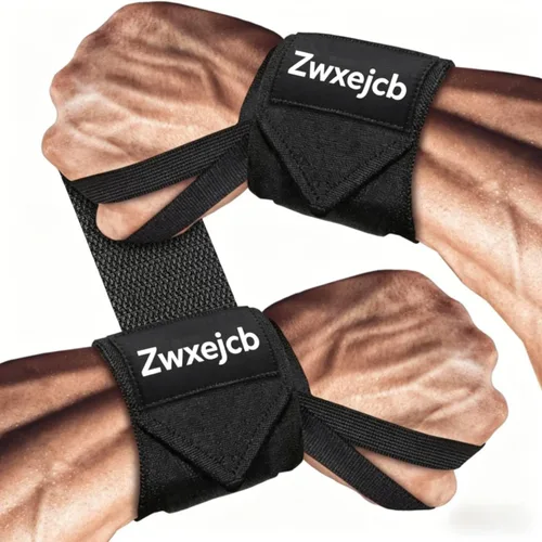 Muñequeras de levantamiento de pesas, soporte resistente para gimnasio, prensa de banco y flexiones, correas de muñeca de poliéster y nailon de alta