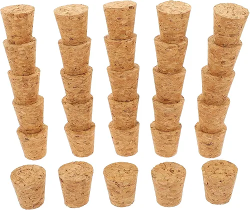 Ipetboom Corchos de madera para botellas de 0.591 x 0.591 x 0.472 in, paquete de 30 tapones de corcho para decoración de manualidades de vino