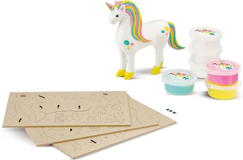 Miniatura 4 de Maped Helix USA Fabulous Factory - Masa de modelado, blanco y rosa, marcos de papel decorativos para manualidades, montaje creativo de unicornio