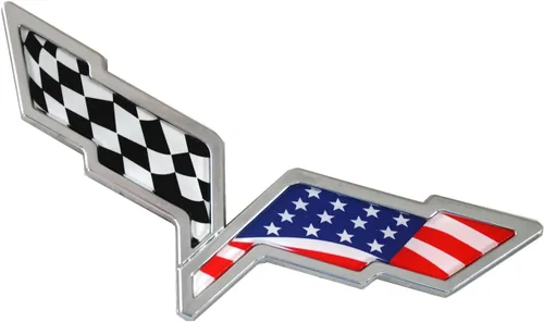 Miniatura 4 de 2 insignias cruzadas para capó delantero y trasero para la fascia trasera, emblemas de repuesto para Corvette C6 2005-2013