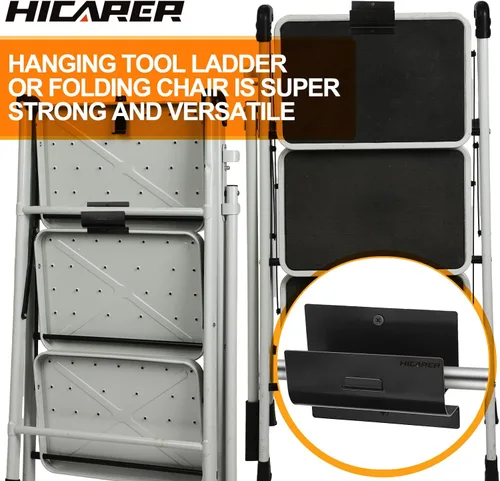 Miniatura 3 de Hicarer 3 ganchos de escalera para pared de garaje, gancho de escalera resistente, herramienta para colgar en la carretilla para muebles de patio