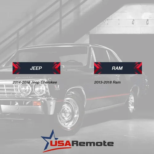 Miniatura 4 de USARemote Llavero de plástico negro para Jeep Cherokee o Ram Pickup SUV 2013-2018