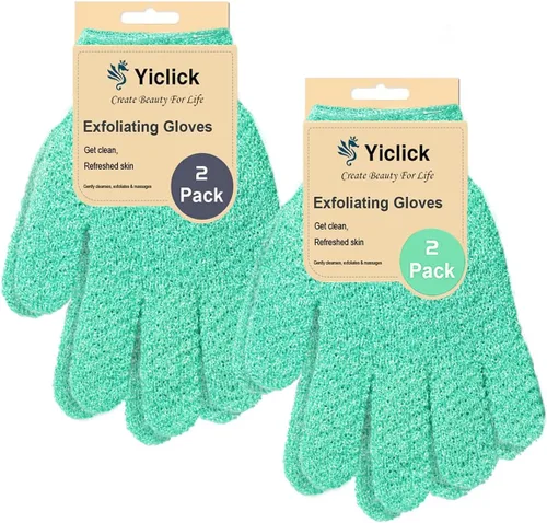 Miniatura 5 de Yiclick Guantes Exfoliantes Pesados, Guantes Exfoliantes para el Cuerpo Exfoliante para Baño y Ducha, Exfoliante Corporal para Eliminar la Piel Azul