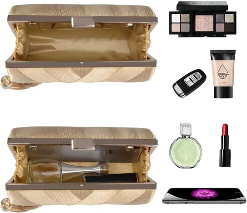 Miniatura 3 de KISSCHIC Elegante bolso de mano con borla para mujer, para novia, boda, graduación, fiesta de noche