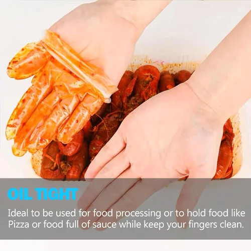 Miniatura 4 de Meekear 200 PCS Food Prep Disposable Gloves, TPE Clear Latex-Free Food Safe Cleaning Gloves, BPA Free, Powder Free, Oil Tight