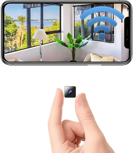 Mini cámara de seguridad inalámbrica 2026 1080P HD pequeña magnética para el hogar WiFi micro cámara niñera con detección de movimiento, 3-Negro